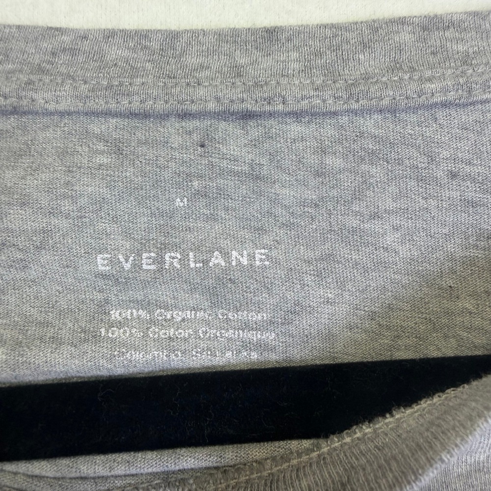 Everlane Organic Cotton Long Sleeve Pocket Tee Heather Grey Wmns M Sustainable - Picture 5 of 6